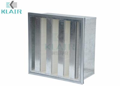 China Economical V Bank Hepa Air Filter With Galvanized Steel Sturdy Construction for sale