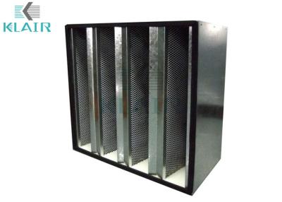 China V Bank Activated Charcoal Filter , High Capacity Carbon Odor Filter Class 2 for sale