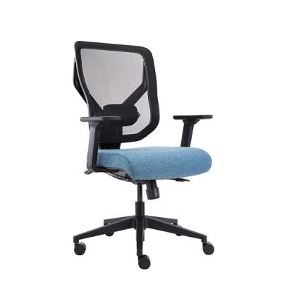 China Blue Foam Seat Mid Back Ergonomic Office Chair Mesh Computer Task Chairs for sale
