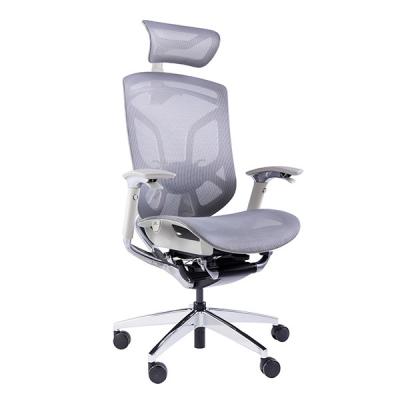 China Grey White Dvary Swivel Chairs High Back Mesh Ergonomic Office Chair for sale