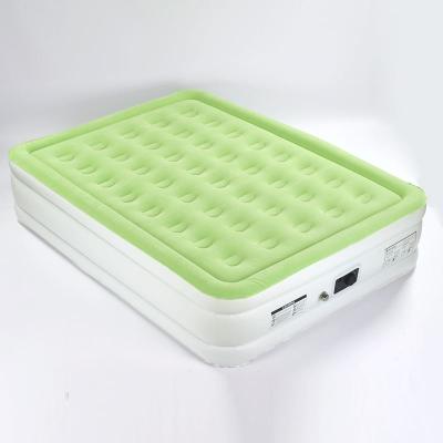 China Flocked PVC Inflatable Sleeping Mat Portable Air Mattress With Pump for sale