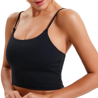 China Wholesale Black Women Yoga Tank Tops Sports Bra Workout Fitness Running Crop Top for sale