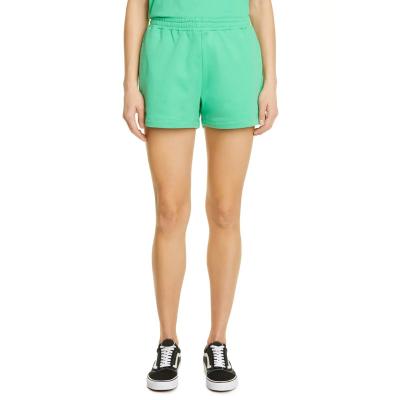 China Wholesale Quick Dry Green Elastic Waist Running Biker Women Shorts with Pocket for sale
