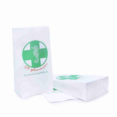 China Recyclable Waterproof SOS Pharmacy Paper Bag Kraft Paper 130gsm for sale