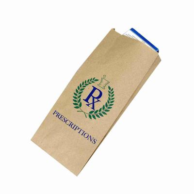 China Small Printed Pharmacy Bags Medical Kraft Paper White SOS Bags for sale