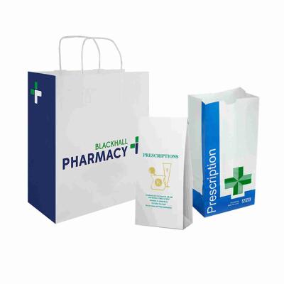 China Disposable Brown Kraft Paper Bag SOS Custom Pharmacy Bags Pouches for sale