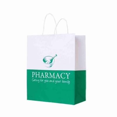 中国 Ecoの友好的な薬学の紙袋SOSの買物袋OEM 販売のため