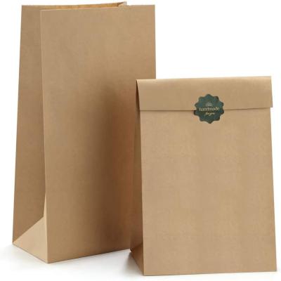 China Bread Greaseproof Brown Paper Bags Kraft Food Pouches for sale