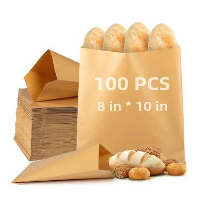China Greaseproof French Baguette Loaf Paper Baguette Bread Bags Packaging V Bottom for sale