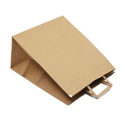 China el regalo de papel de 120gsm Eurotote Brown empaqueta con la manija plana para la tienda al por menor en venta
