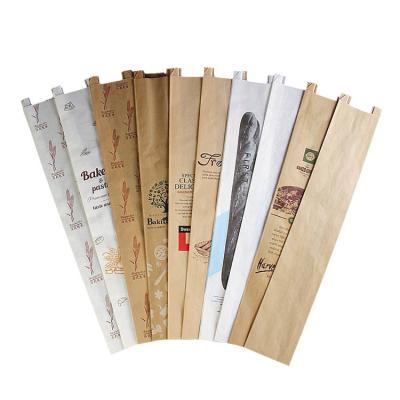 China 80gsm Bakery French Baguette Wax Bread Paper Bag With Window for sale