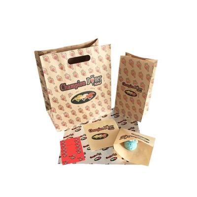 China Greaseproof Fried Food Kraft Paper Food Bags Oil Proof for sale
