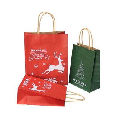 China Biodegradable Merry Christmas Gift Packaging Bags Custom Print for sale