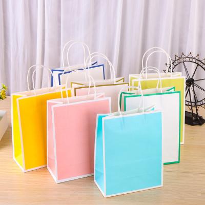 China Eco Friendly Brown Kraft Shopping Bags With Handles for sale