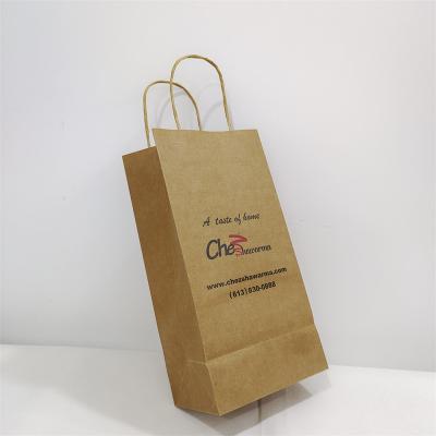 China Saco de papel branco da compra do ofício do presente de Brown Kraft com punhos da fita à venda