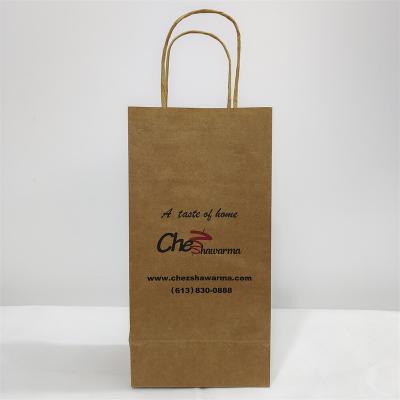 China Recycled Brown / White Kraft Paper Shopping Bag With Twist Handle for sale