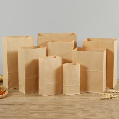 China Flexo Printing Grocery Delivery Fast Food Kraft Paper Bag With Logo for sale