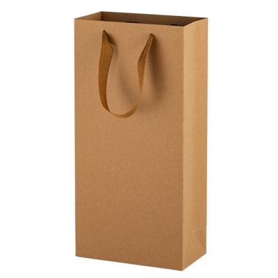 China Luxury Cardboard Paper Wine Gift Bags Nylon Ribbon Customized With Logo for sale