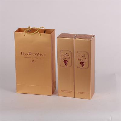 China Portable Single Double Bottle Wine Box Packaging Box Offset Printing for sale