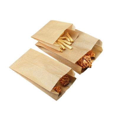 China 8x4x10 Takeout Kraft Paper Food Bags With Logo Printed 160gsm for sale