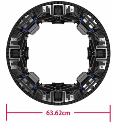 Close-up view of flexible LED display modules