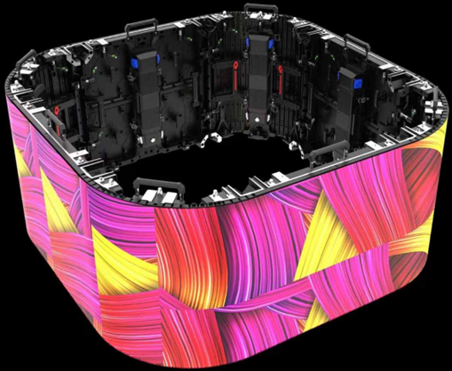 Flexible LED display in arc configuration