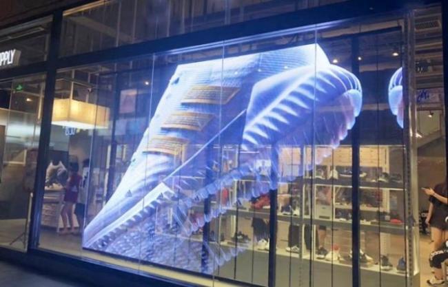 Close-up of LED Transparent Grille Screen