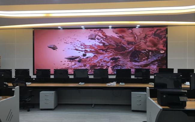 Close-up view of high refresh rate LED display module