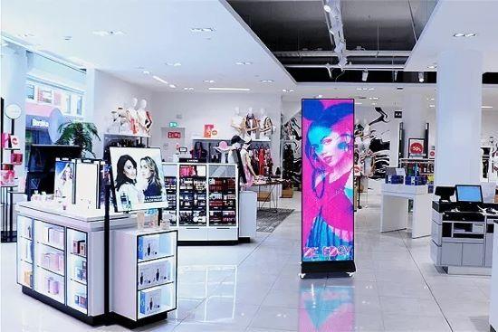 LED Poster Screen installation in commercial setting showing dynamic digital content display
