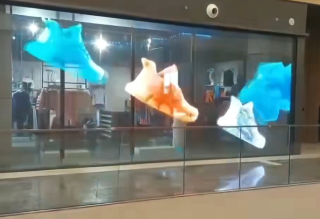 LED transparent screen installation example
