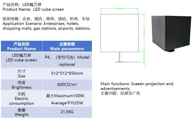 LED cube screen display example 2