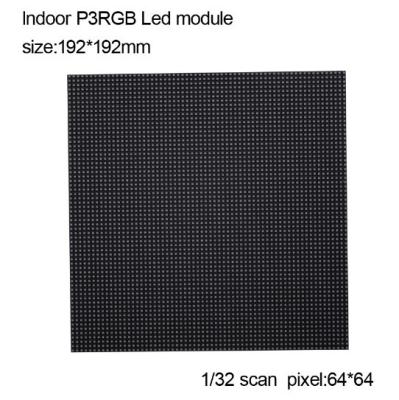 China Full Color LED Matrix Module 192x192mm 64x64pixel P3 Indoor SMD2121 LED Display Screen for sale
