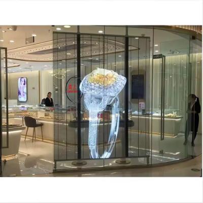China LED Transparent Grille Screen Rental Events Glass Curtain Display Window P3.91 To P7.82 for sale