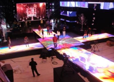 China DIY FCC Interactive Led Light Up Dance Floor 43222 Pixels 4m Viewi Distance for sale