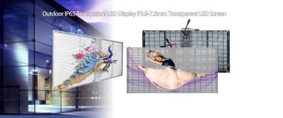 China P10.4mm 50*12.5cm Transparent Glass LED Screen Grid Window Display 1000cd/ M² for sale