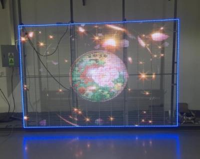 China AC85V Transparent LED Video Wall Screen RGB Led Window Display Screen for sale