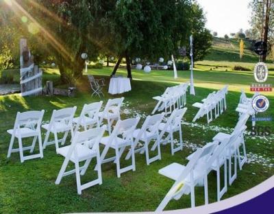China white outdoor resin folding american wedding chair, wimbledon chair, rental chair for sale