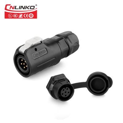 China M12 Waterproof Cable Connector , 6 Pin  Male Female Waterproof Dc Power Connector for sale