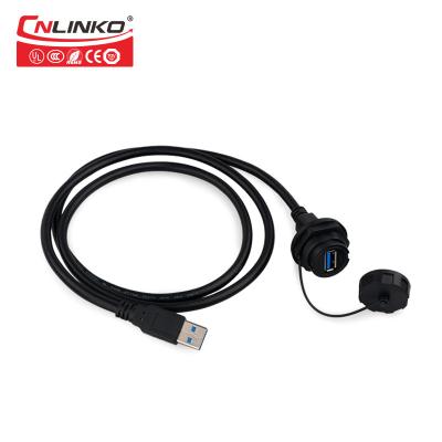 China USB3.0 Male Waterproof USB Connectors For Shielded Female Wall Mounting Molded Cable for sale