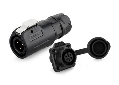 China 5A 250V Power Female Male Waterproof 3 Pin Plug And Socket External Quick Bayonet Connect for sale