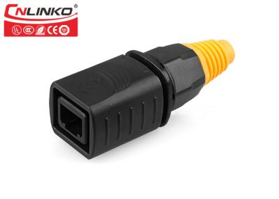 China Automotive Female Panel Mount Connector CNLINKO RJ45 Network Connection System for sale