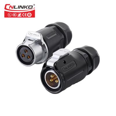 China Cnlinko M20 3 Pin IP67 Waterproof Quick Connect Wire Connectors for sale