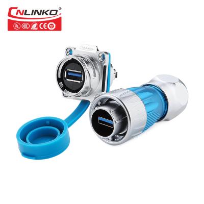 China CUL USB3.0 Zinc Alloy Waterproof Data Connector 9 Pin 24AWG UL94-V0 for sale