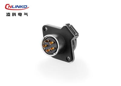 China Soldering LED Flange Mount Connector Cnlinko IP67 5 Pin With Alloy Socket for sale