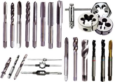 China HSS , Alloy Tool Steel straight , spiral point and Sprial flute taps and Round , Hex Dies with Tap wrench and Dies Stock for sale