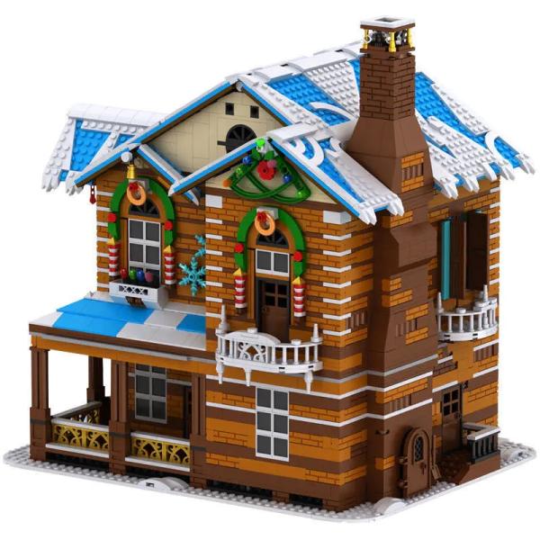 Quality Winter Theme Christmas House Building Blocks Toy Sets Musical Christmas Bricks House for sale