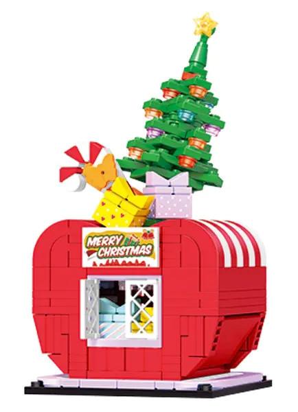Quality Christmas Apple House Holiday Building Blocks Puzzle Toys Christmas Tree Decoration for sale