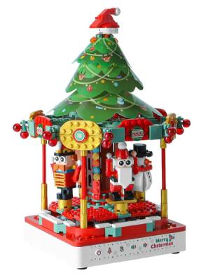 Китай JAKI Рождественский Фестиваль Рождественские строительные блоки Кирпичи Игрушки Рождество DIY музыкальная коробка продается