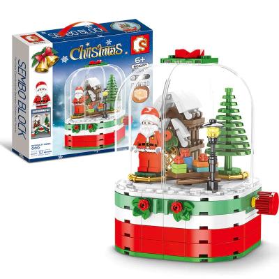 China Christmas Holiday Building Blocks Christmas Building Blocks Toy DIY Music Box for sale