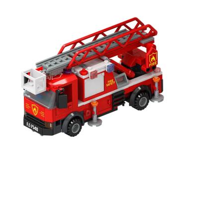 China Firefighting Aerial Ladder Truck Building Block Educational Building Bricks for sale